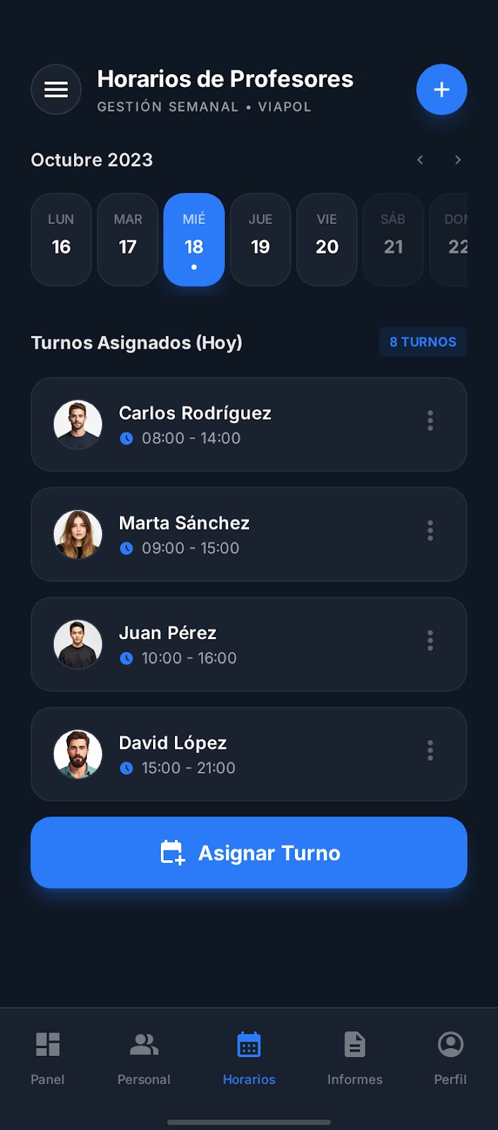 Horarios de Profesores