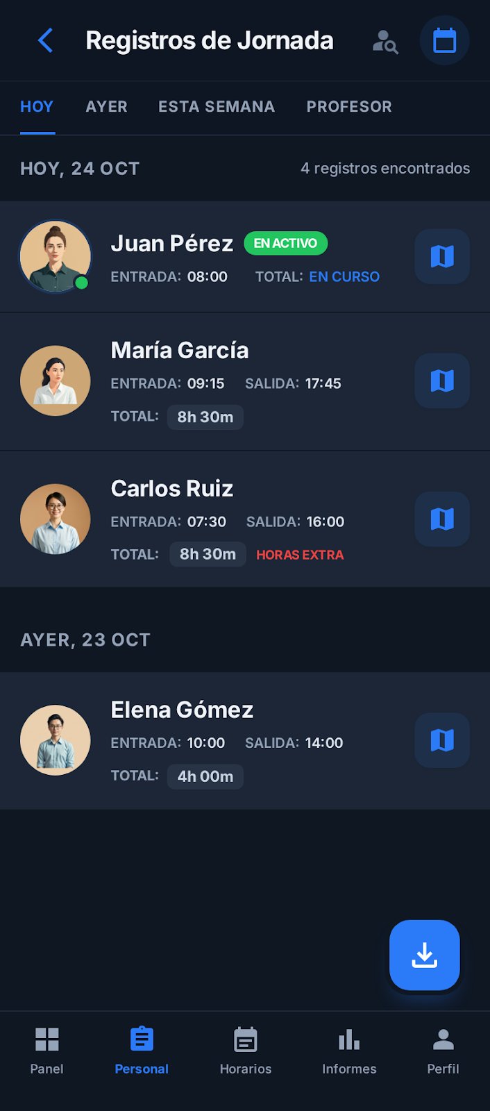 Registros de Jornada